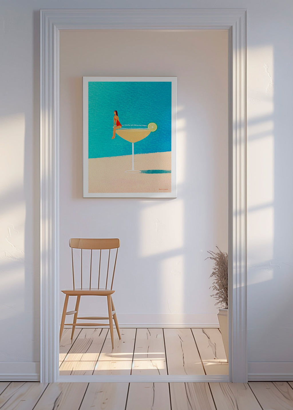 Art de cuisine: Margarita en verre illustrée – Canvas
