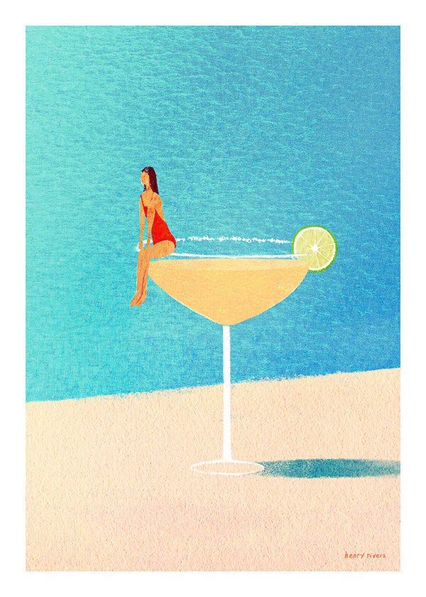 Art de cuisine: Margarita en verre illustrée
