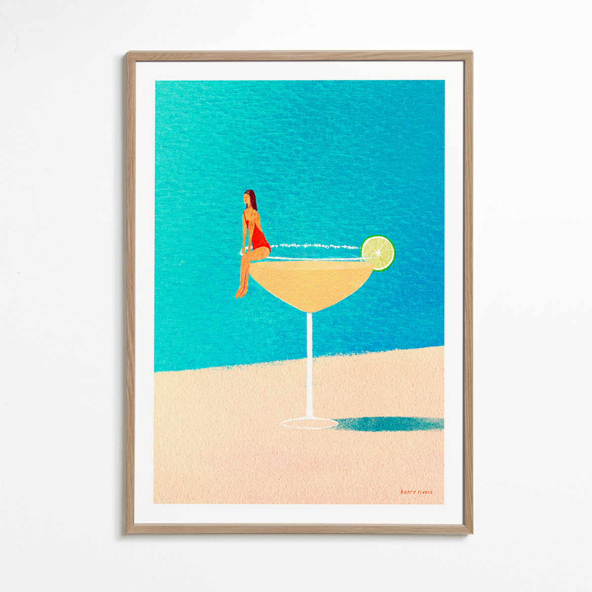 Art de cuisine: Margarita en verre illustrée – Oak Frame