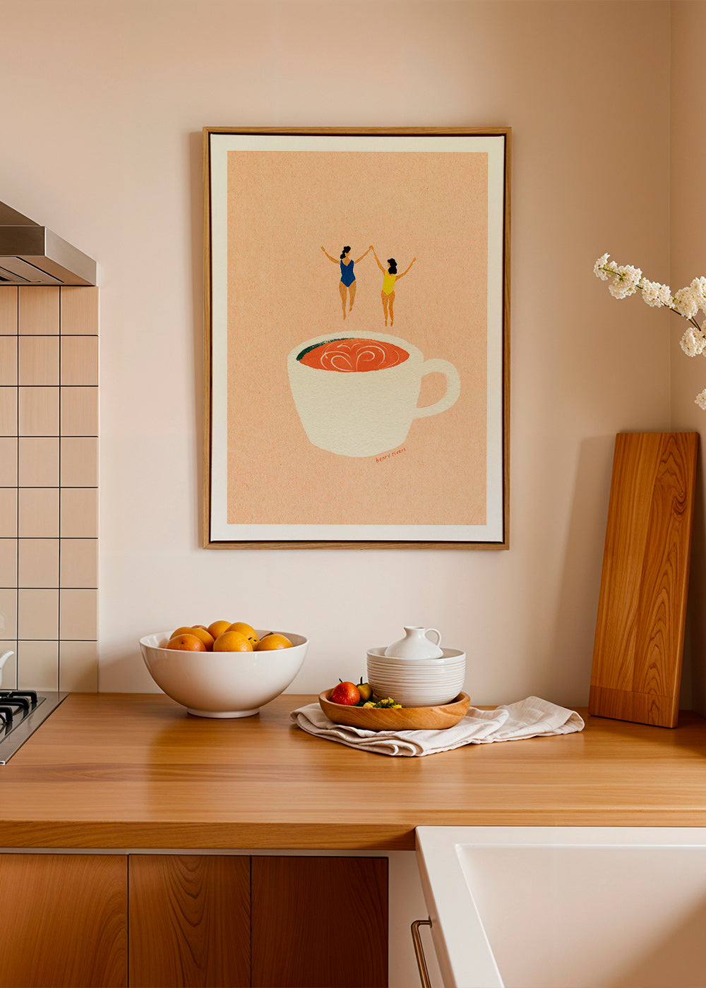 Art de cuisine avec tasse et nageurs – Canvas2