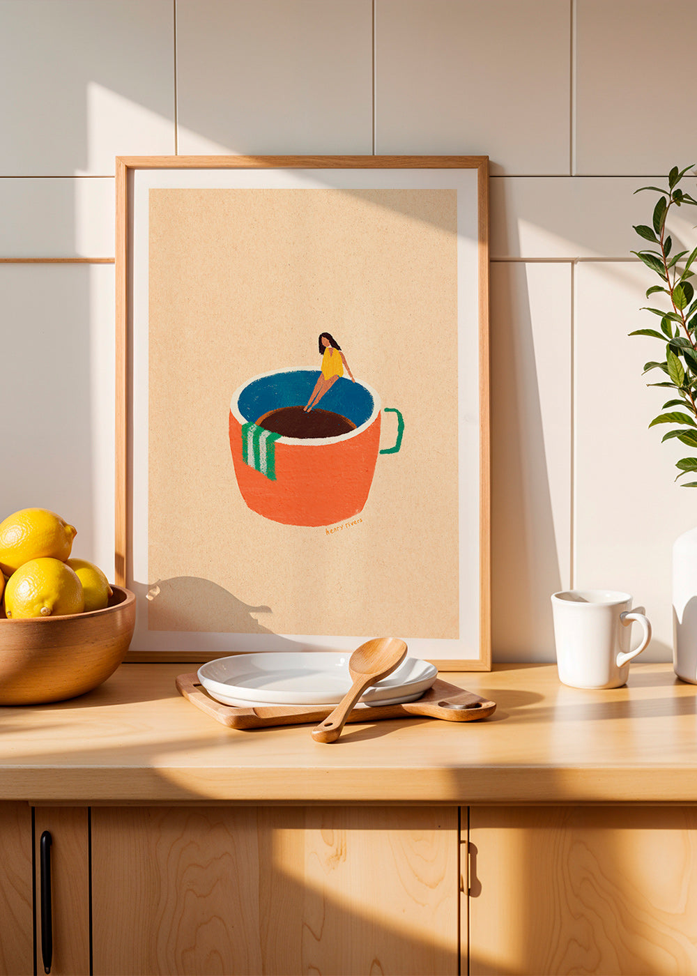Art de cuisine: tasse de café illustrée avec personnage – Product1