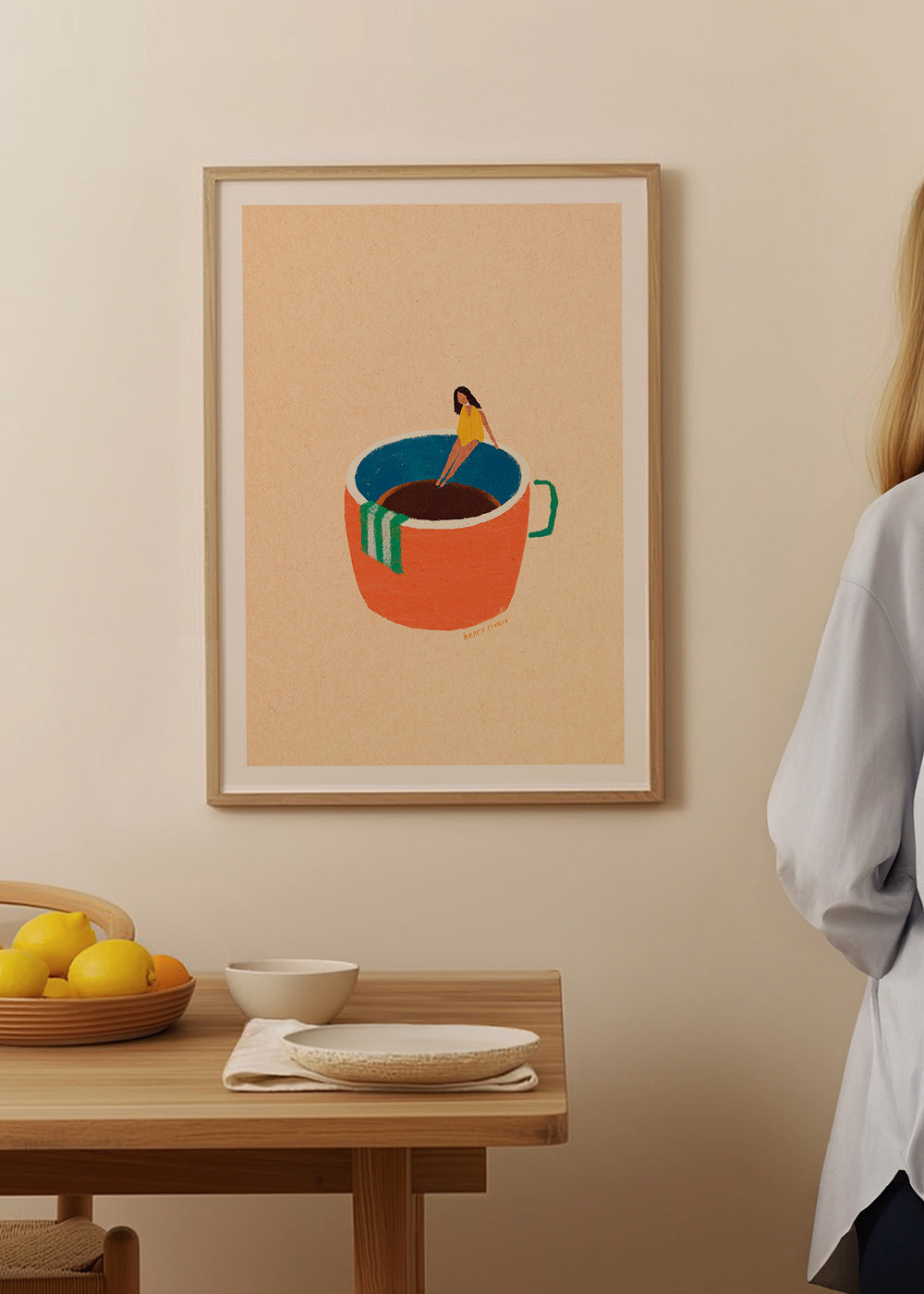 Art de cuisine: tasse de café illustrée avec personnage – Product3
