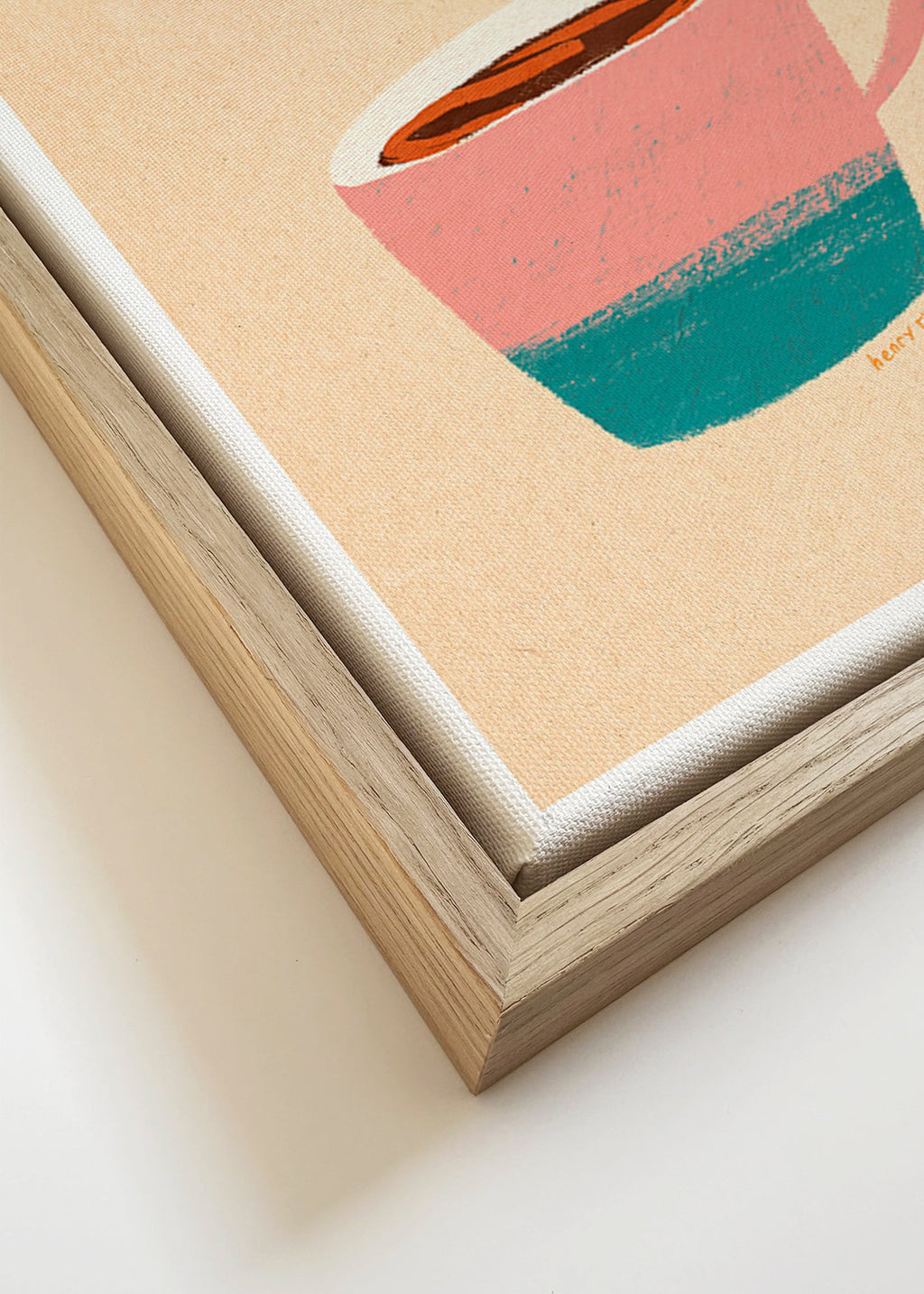 Art de cuisine con tasse rose et plongeuse – Canvas detail