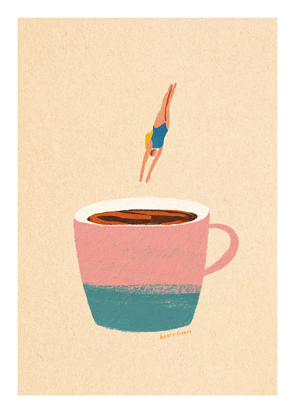 Art de cuisine con tasse rose et plongeuse