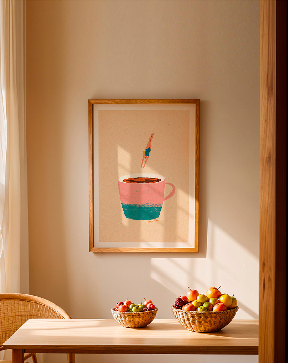 Art de cuisine con tasse rose et plongeuse – Product1