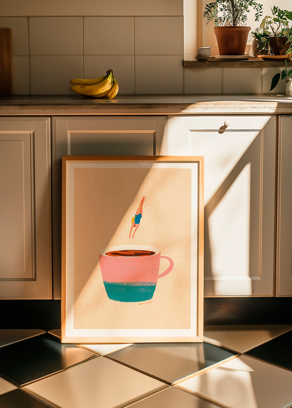 Art de cuisine con tasse rose et plongeuse – Product2