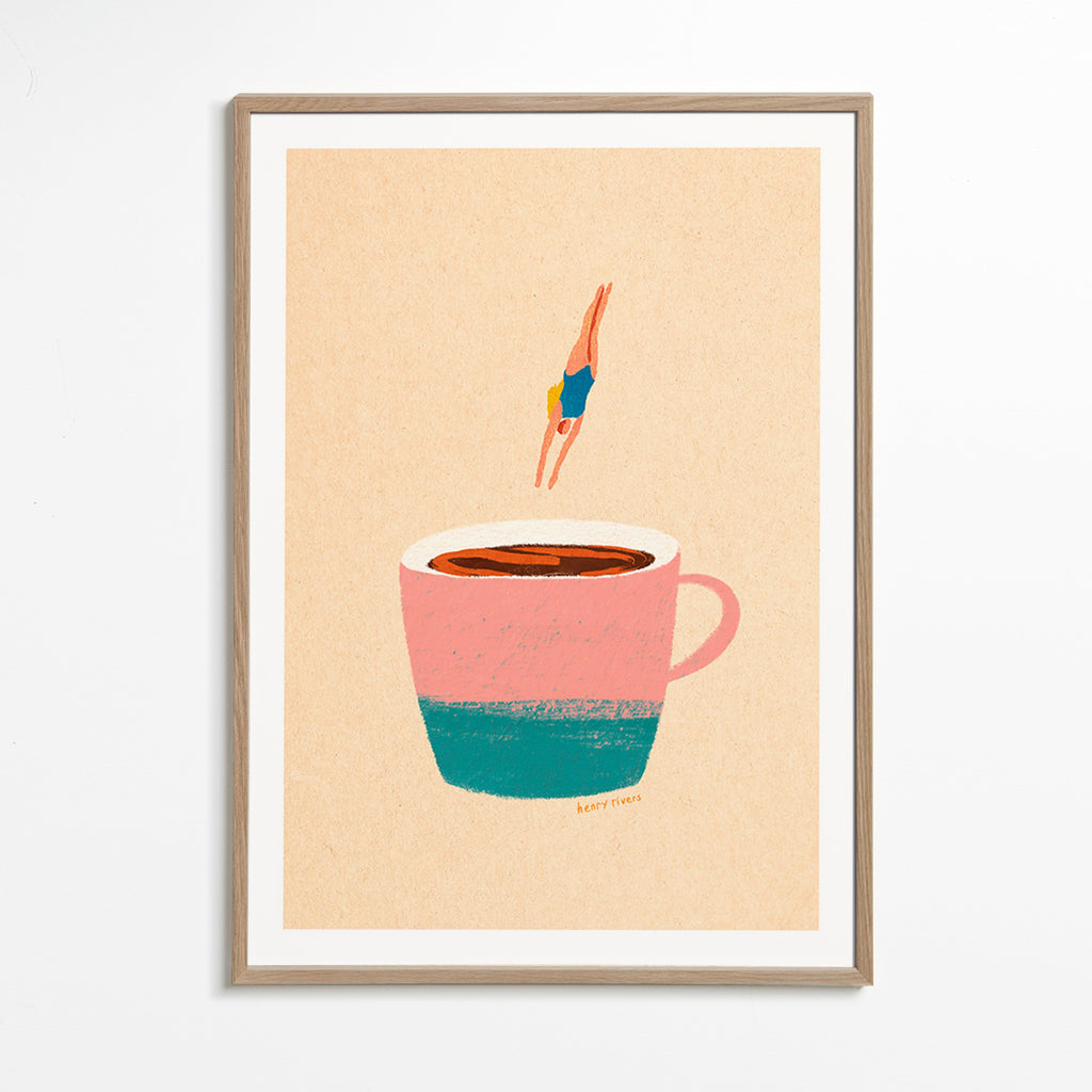 Art de cuisine con tasse rose et plongeuse – Oak Frame