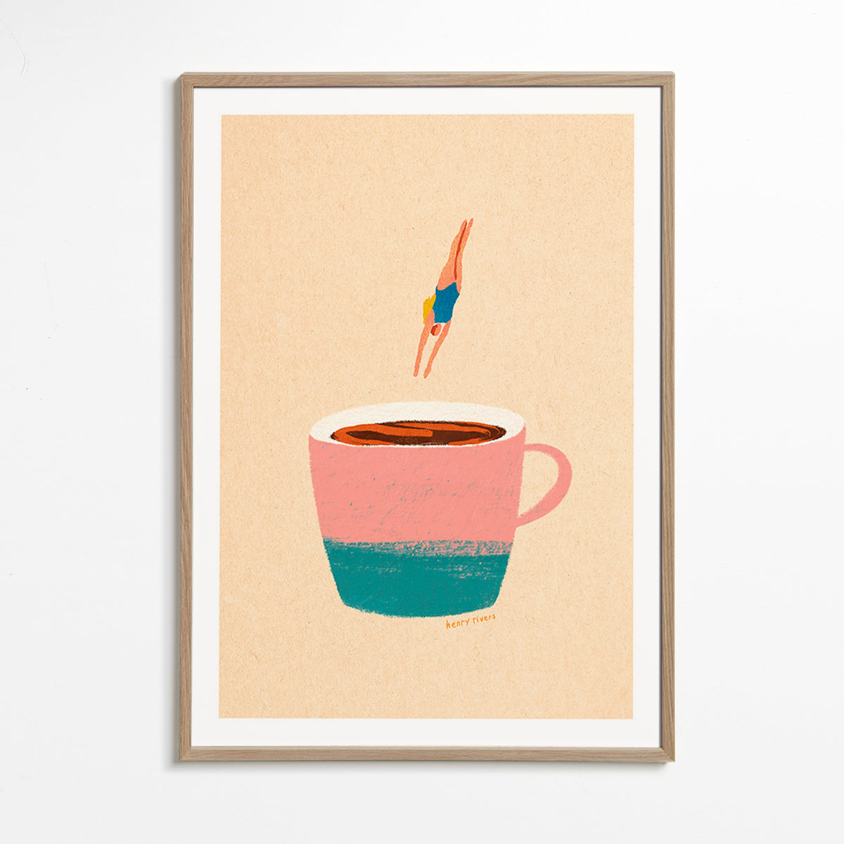 Art de cuisine con tasse rose et plongeuse – Oak Frame