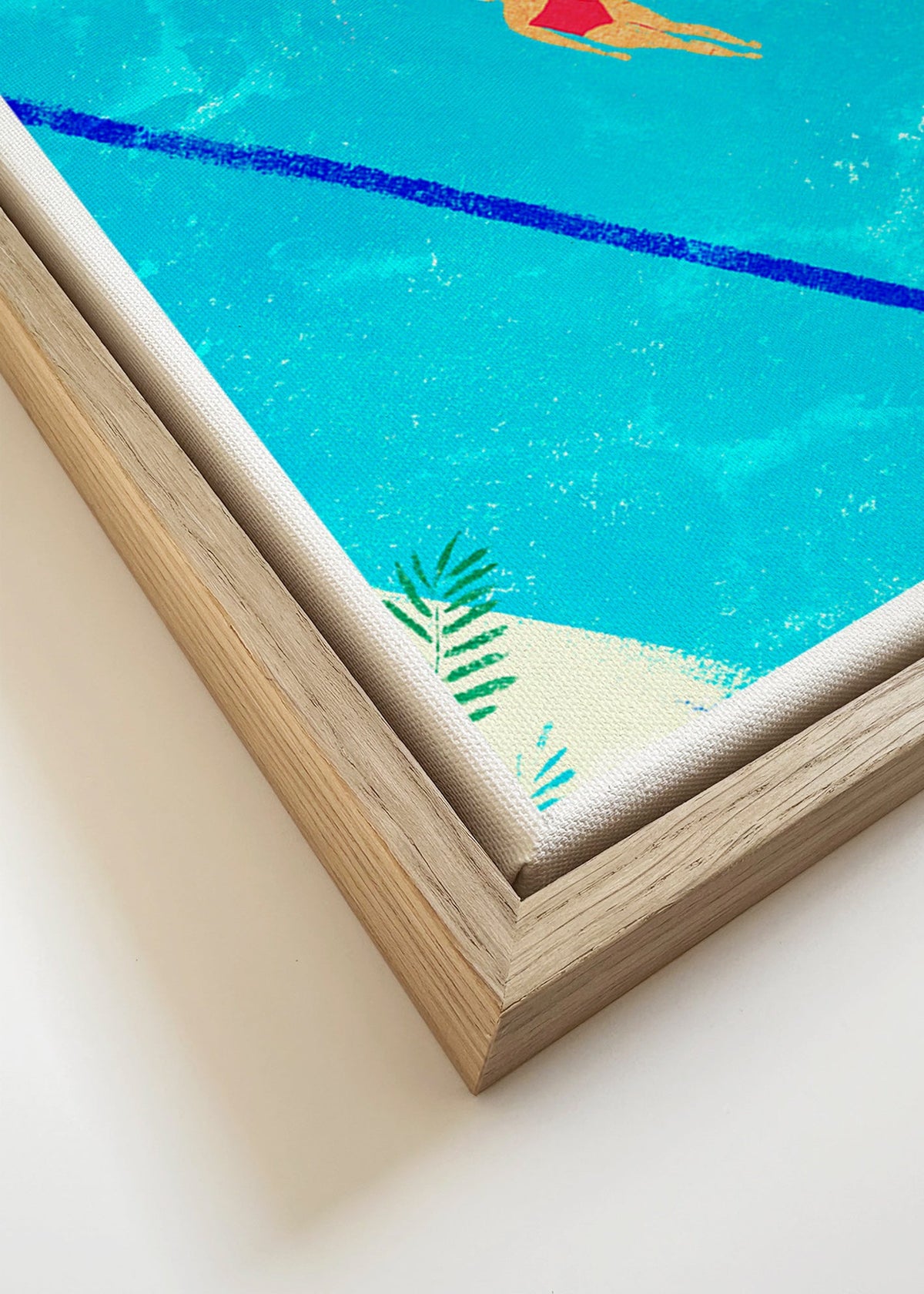 Illustration de nageuse en piscine – Canvas detail