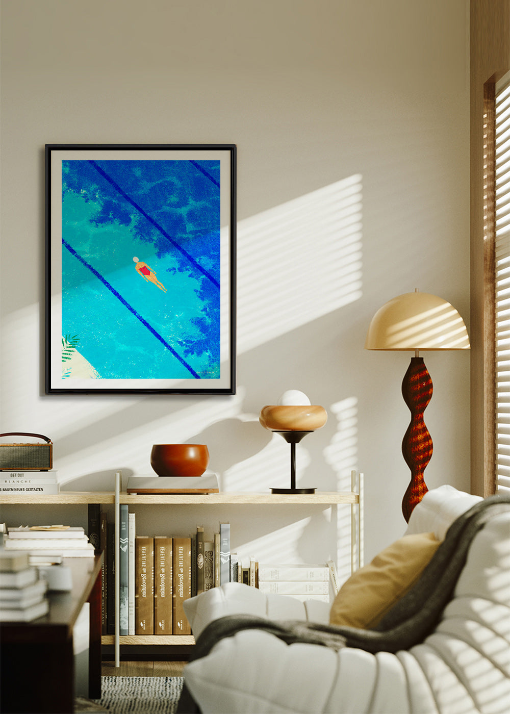 Illustration de nageuse en piscine – Canvas1