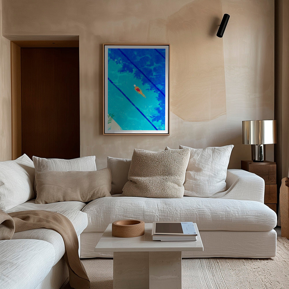 Illustration de nageuse en piscine – Canvas2