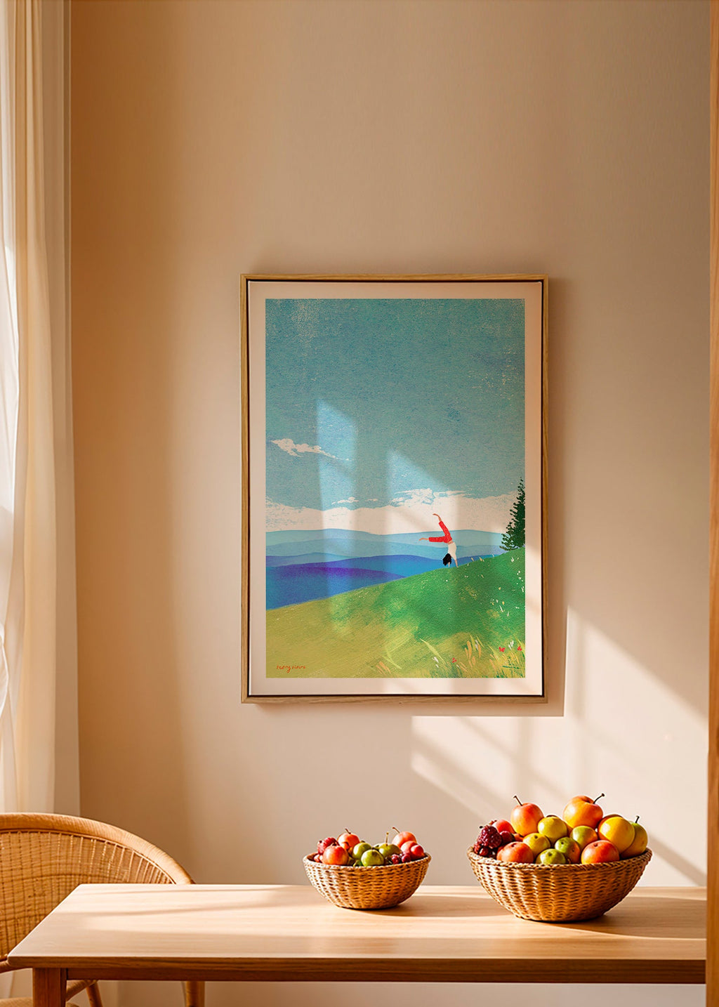 Art de paysage: figure en équilibre sur la colline – Canvas1