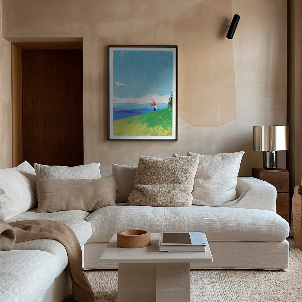 Art de paysage: figure en équilibre sur la colline – Canvas2
