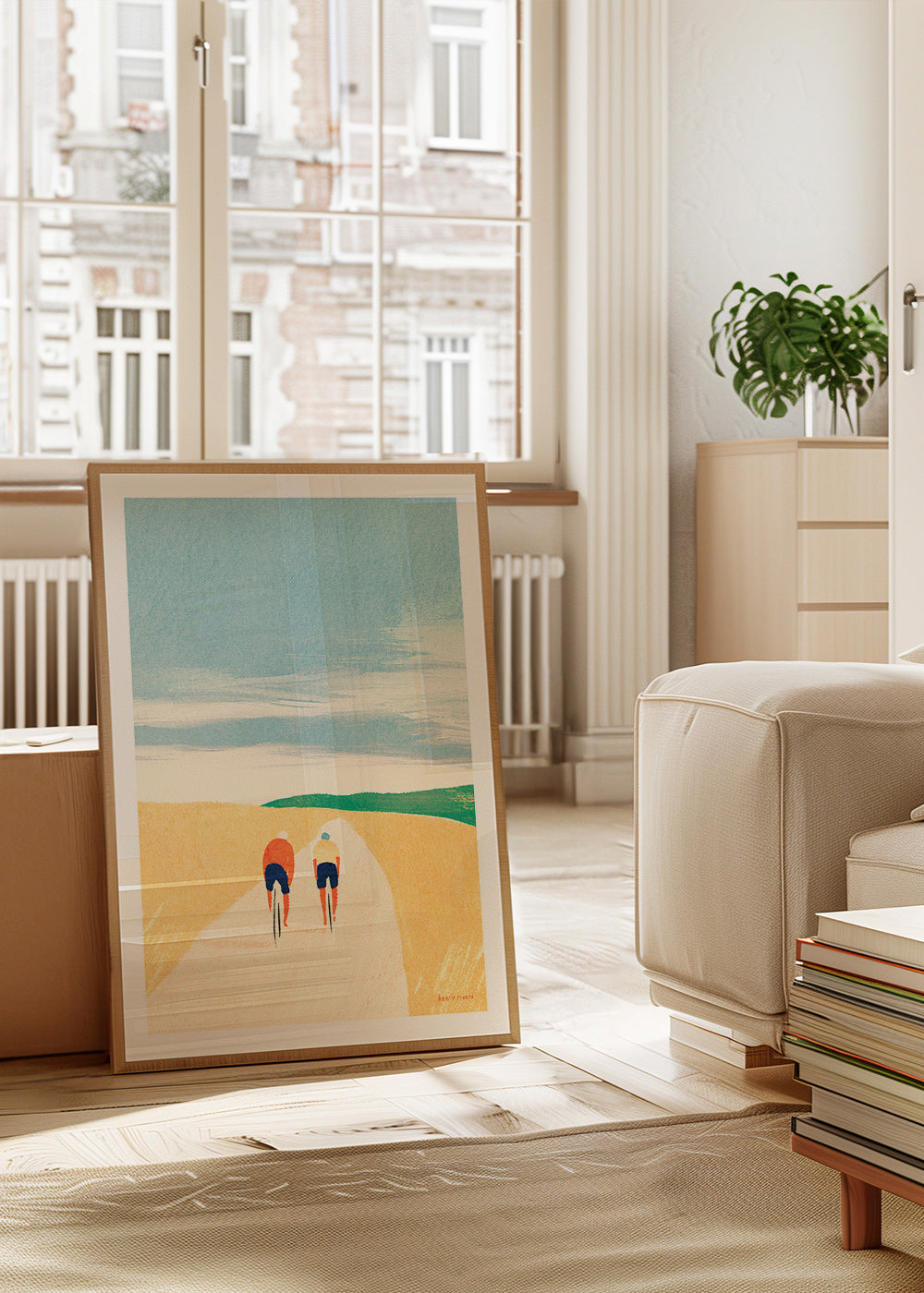 Art sportif: deux cyclistes sur la route – Product1