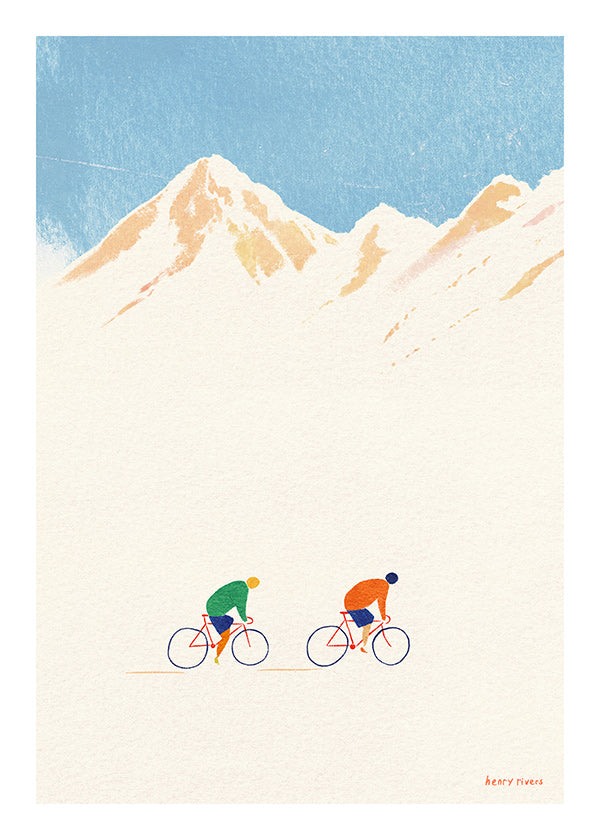 Art sportif avec cyclistes en montagne