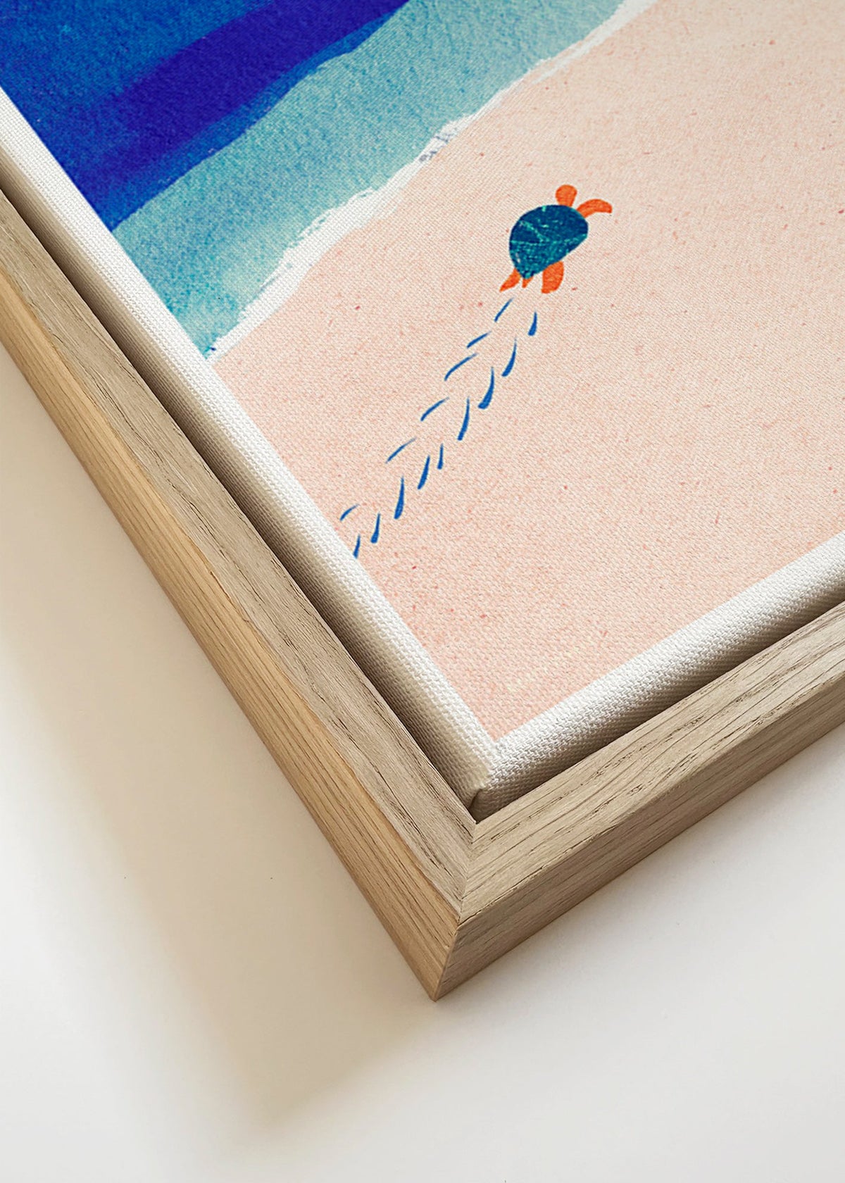 Illustration de tortue en bord de mer – Canvas detail