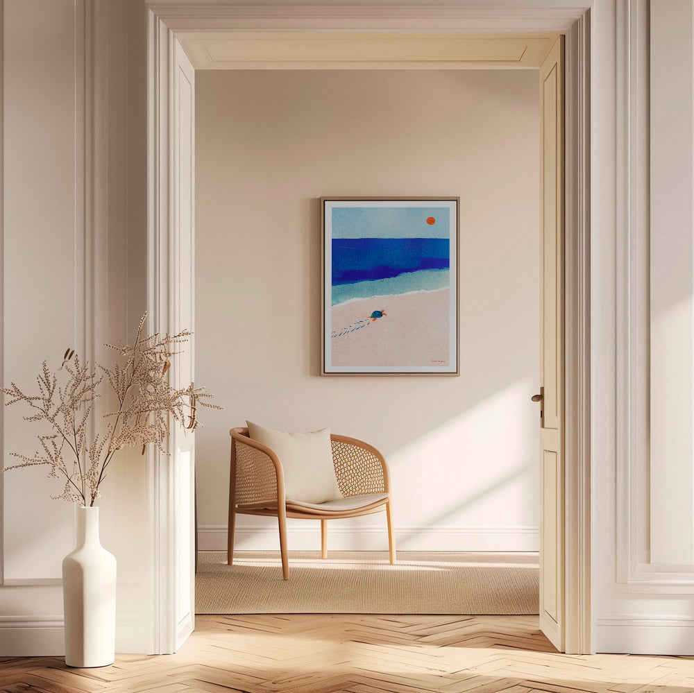 Illustration de tortue en bord de mer – Canvas1