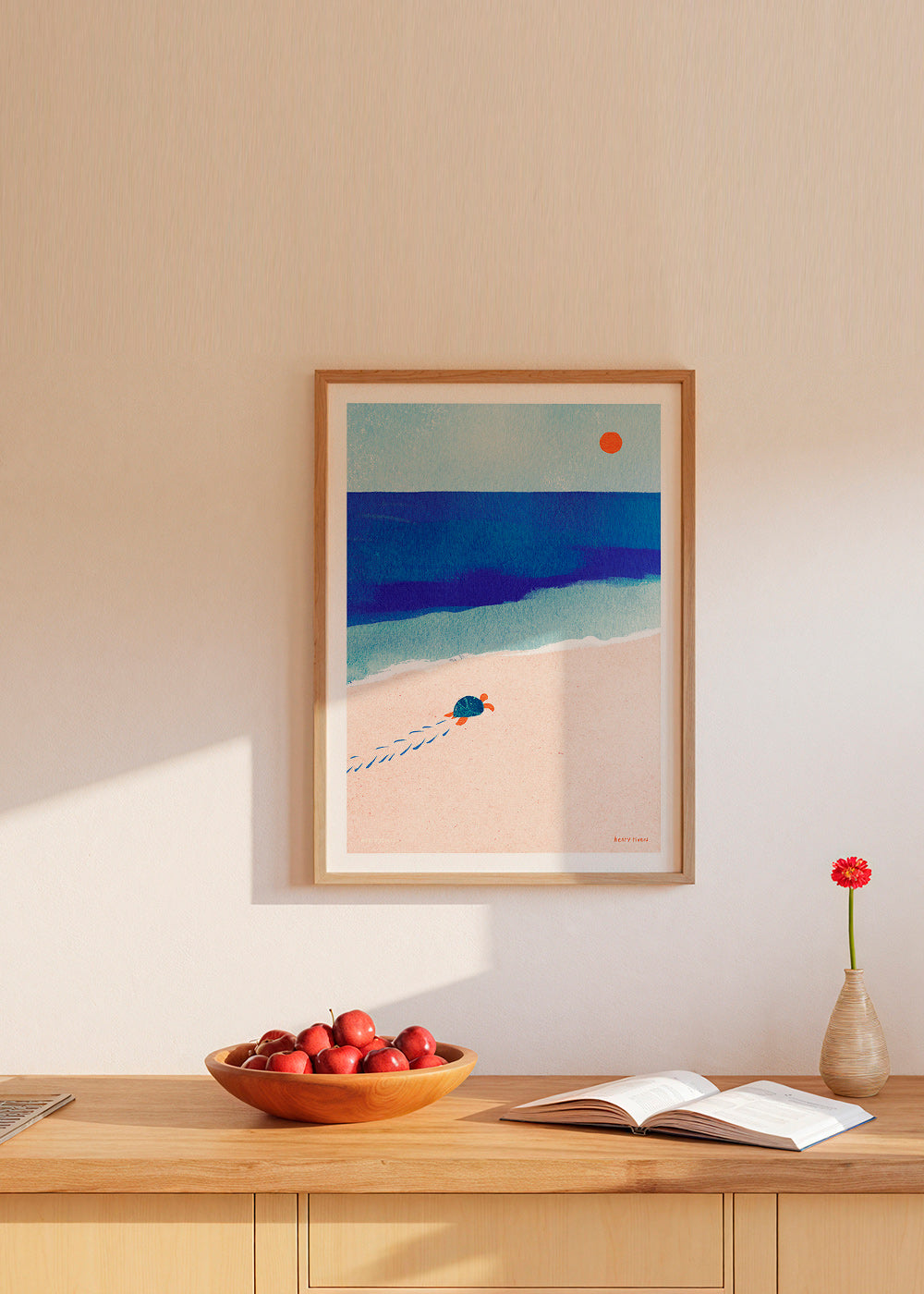 Illustration de tortue en bord de mer – Product1