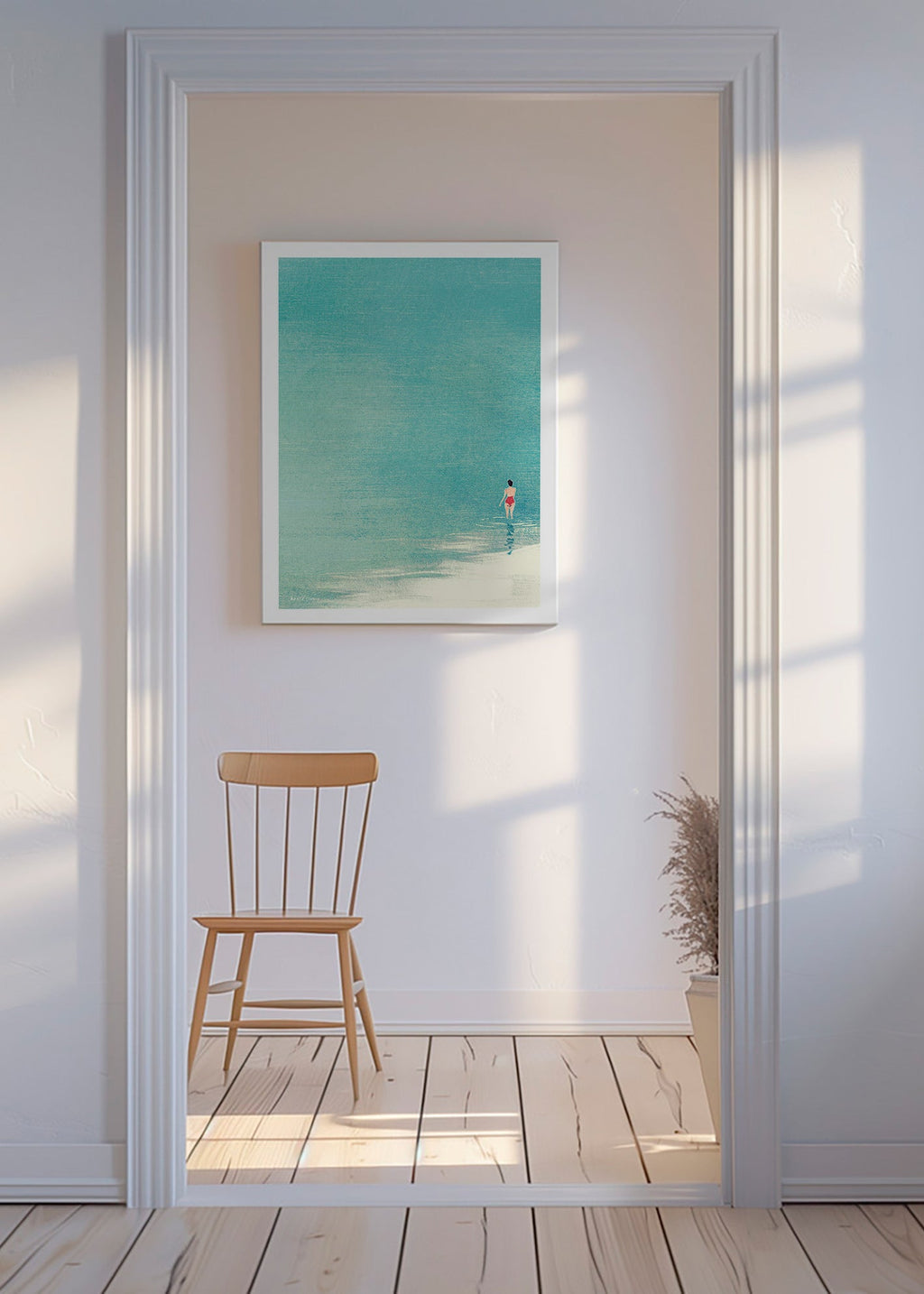 Art de paysage : baigneuse en horizon serein – Canvas
