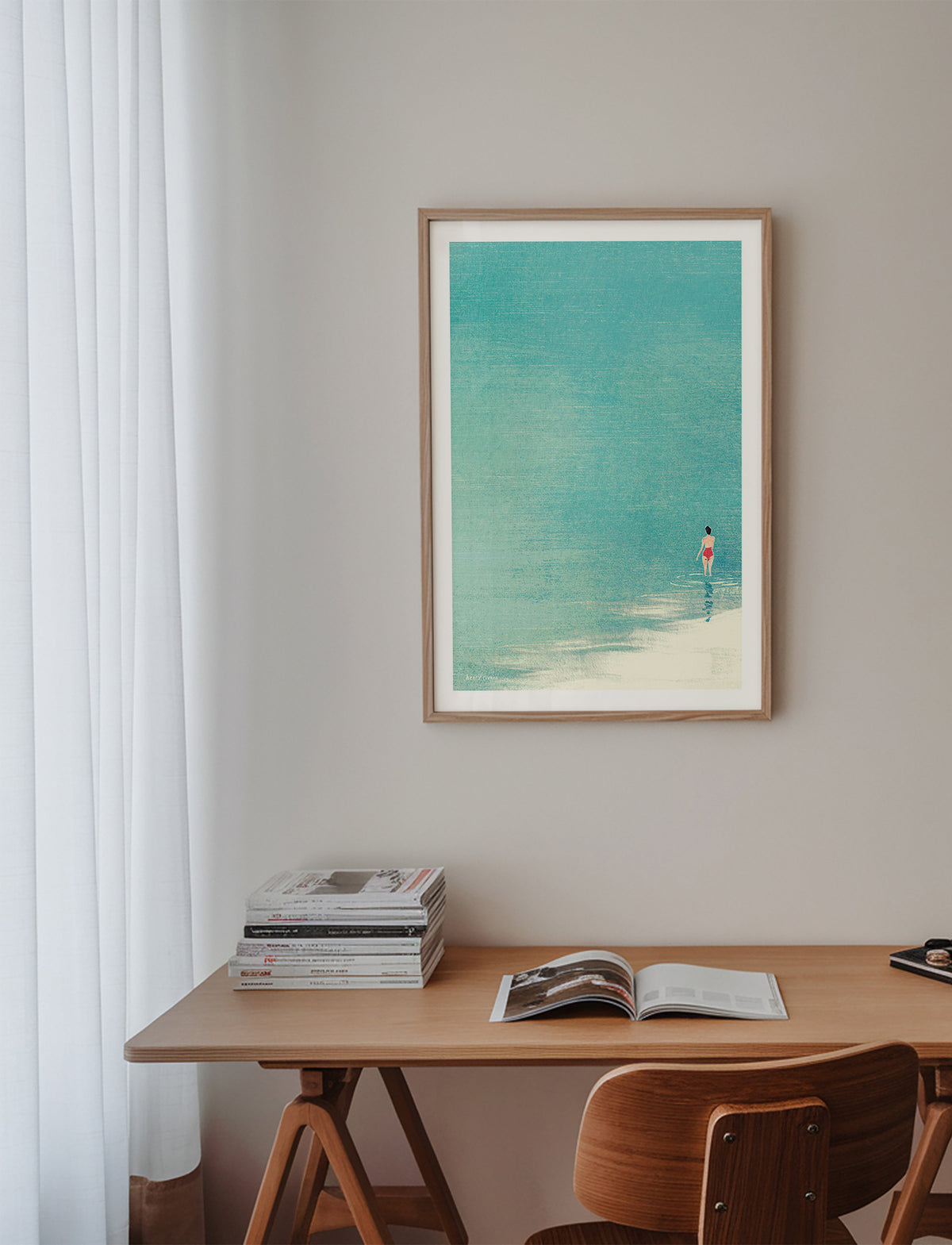 Art de paysage : baigneuse en horizon serein – Product1