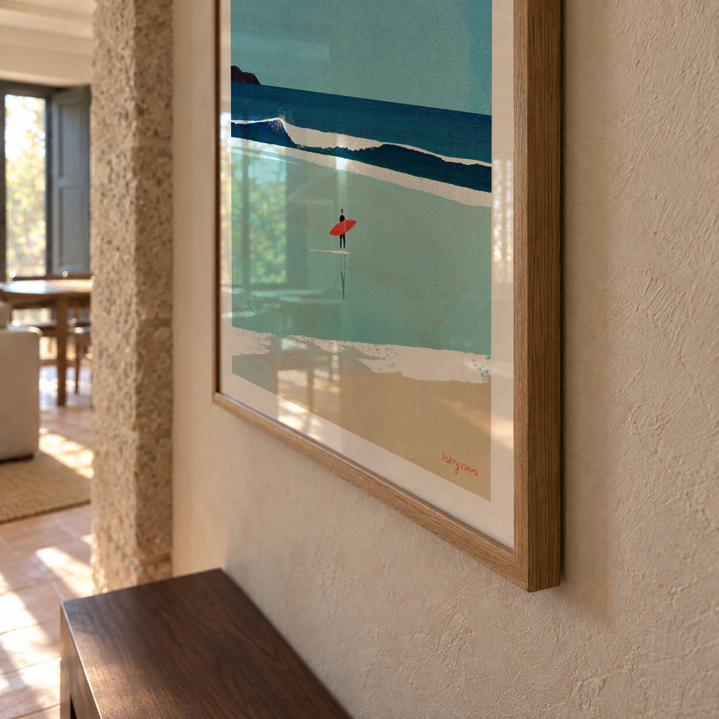 Morning surf - Framed poster detail
