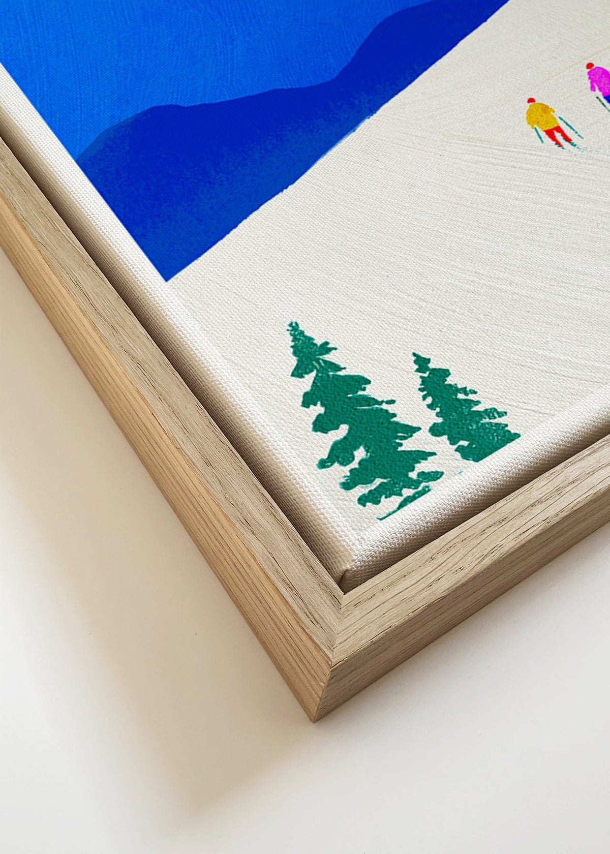 Art sportif: deux skieurs sur la pente – Canvas detail