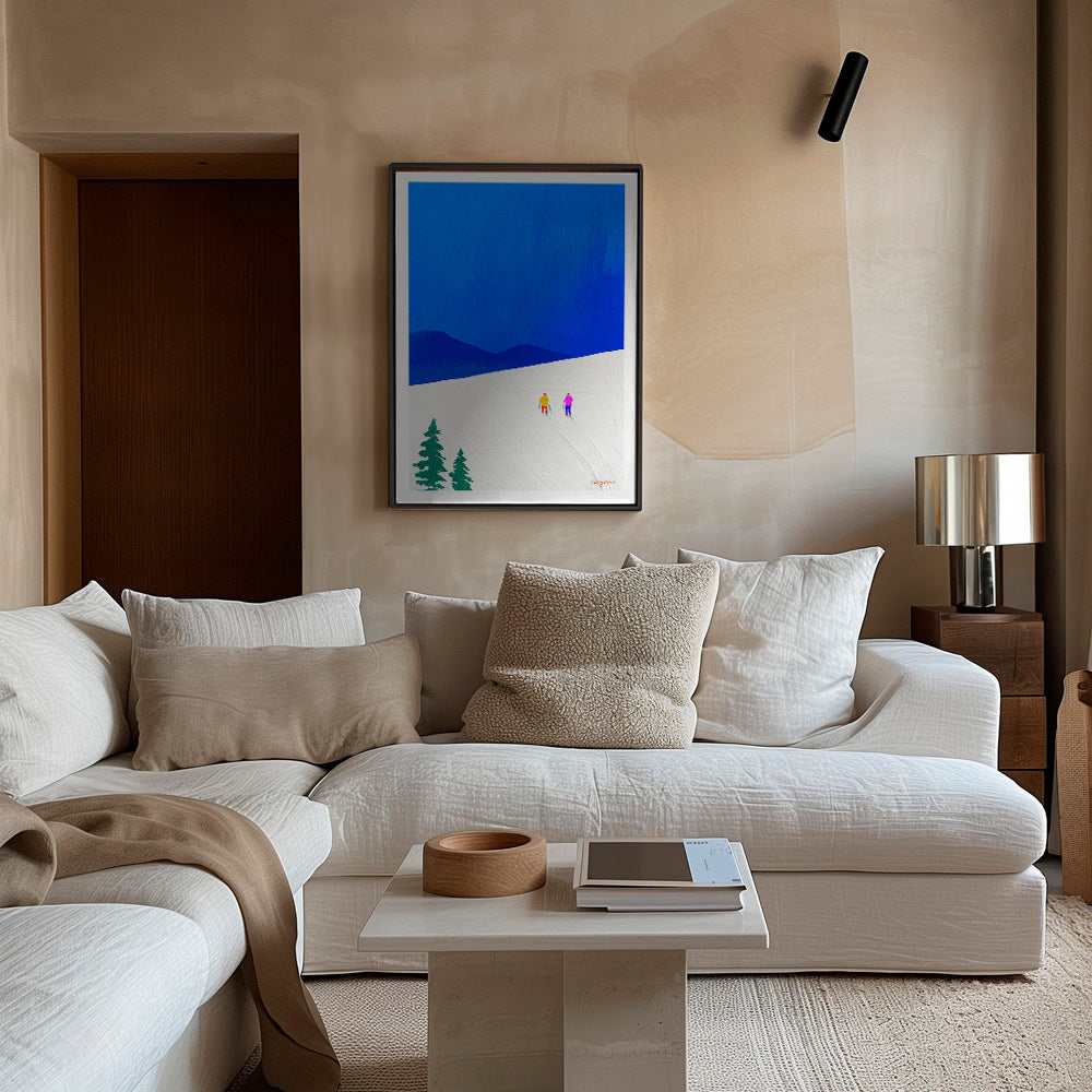 Art sportif: deux skieurs sur la pente – Canvas2