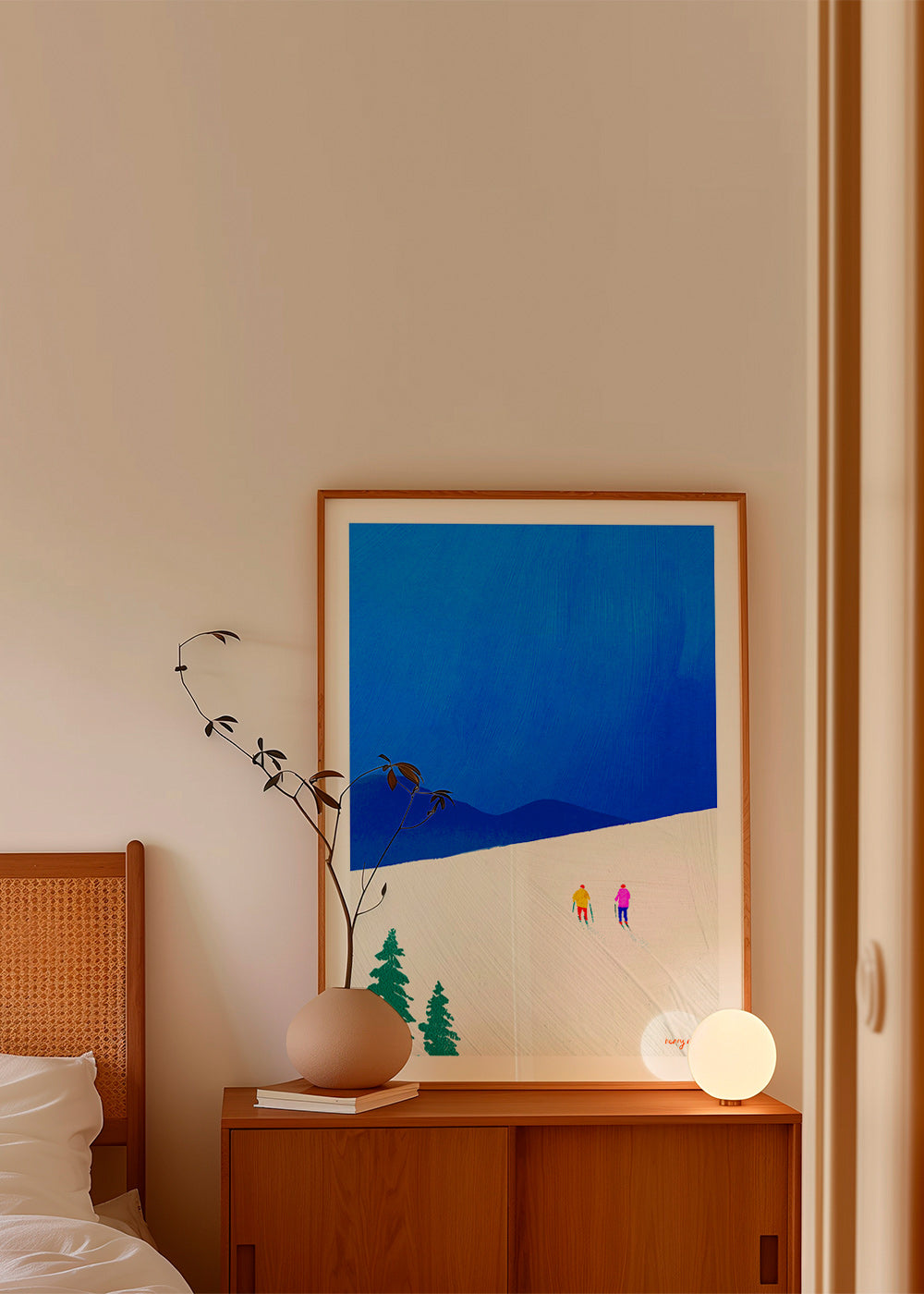 Art sportif: deux skieurs sur la pente – Product2