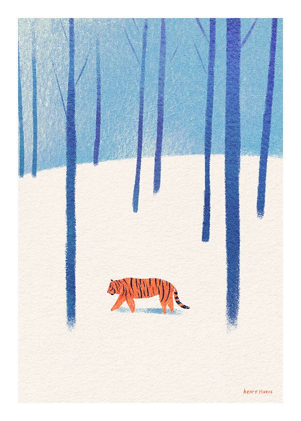Œuvre tigre dans la neige