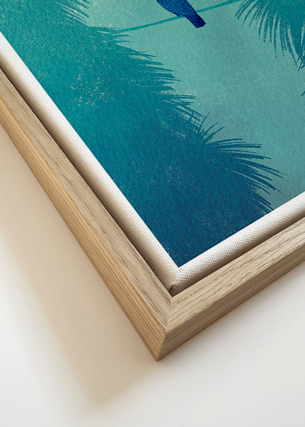 Tucan illustré sur branche tropicale – Canvas detail