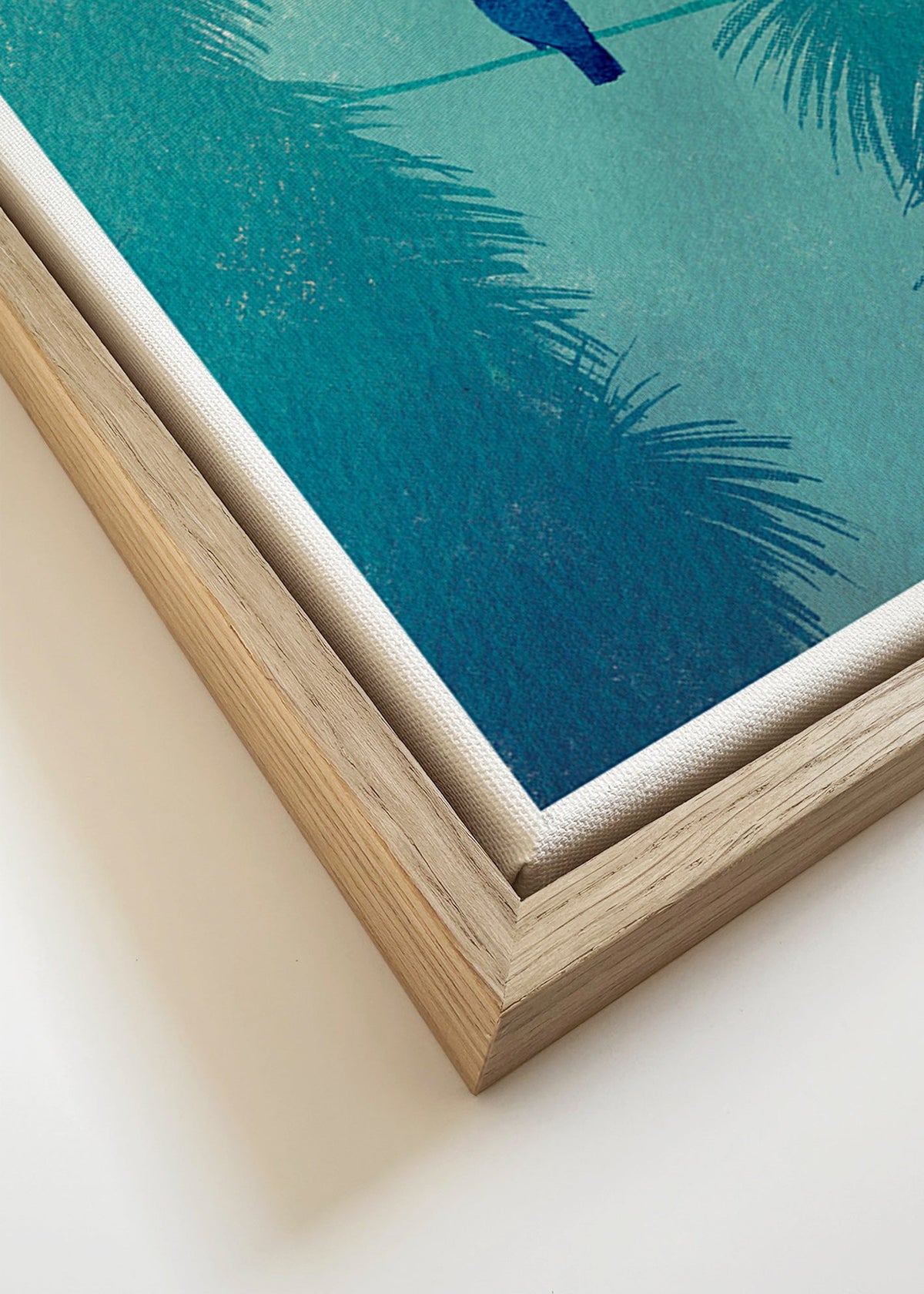 Tucan illustré sur branche tropicale – Canvas detail