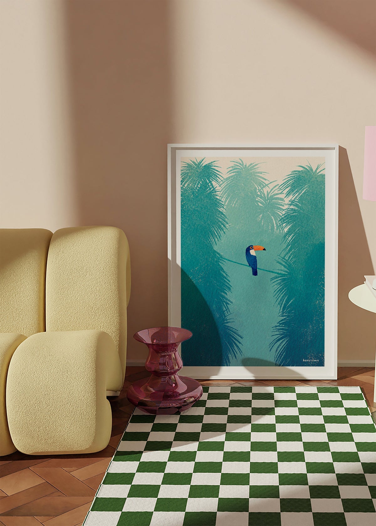 Tucan illustré sur branche tropicale – Product2