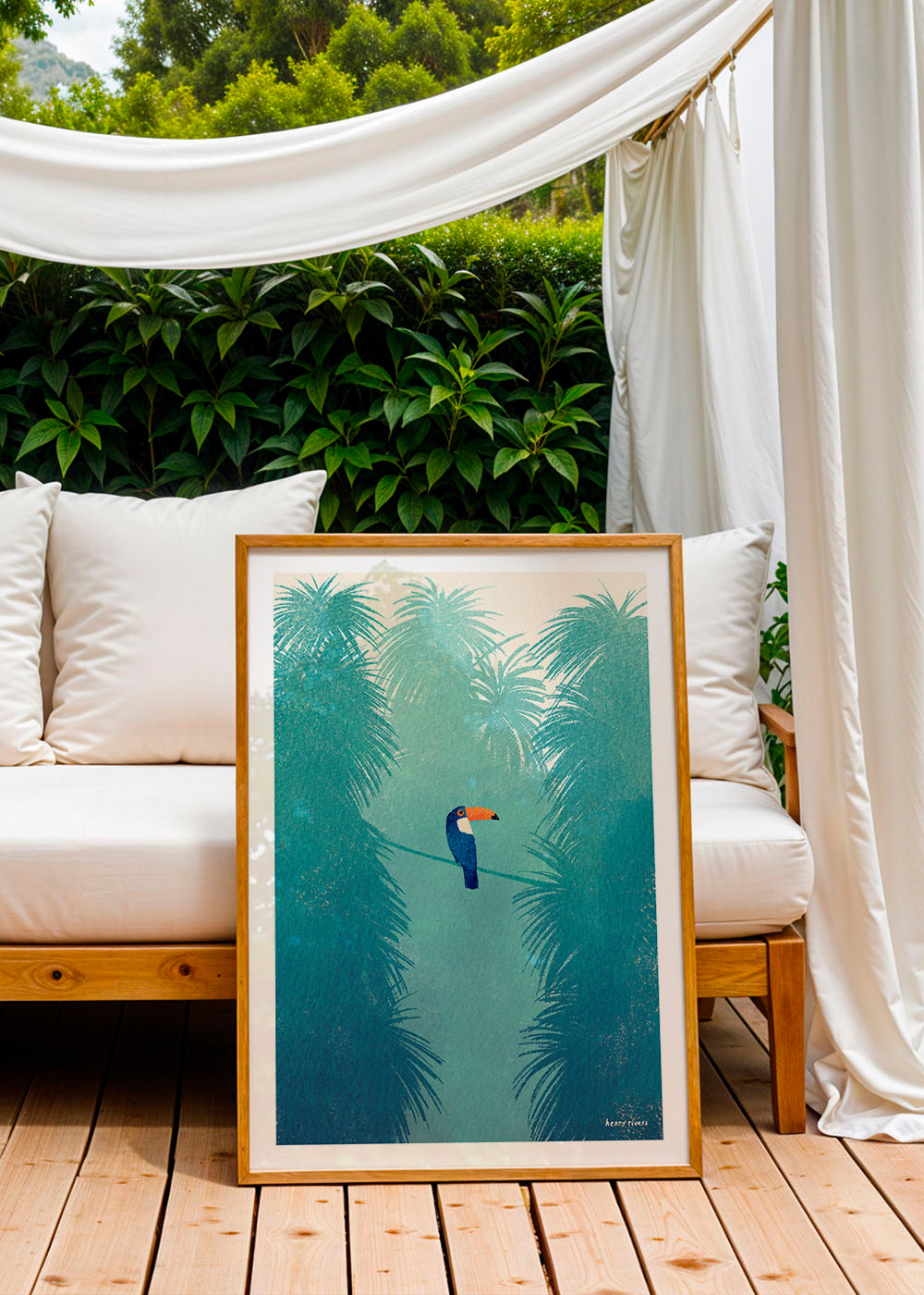 Tucan illustré sur branche tropicale – Product3