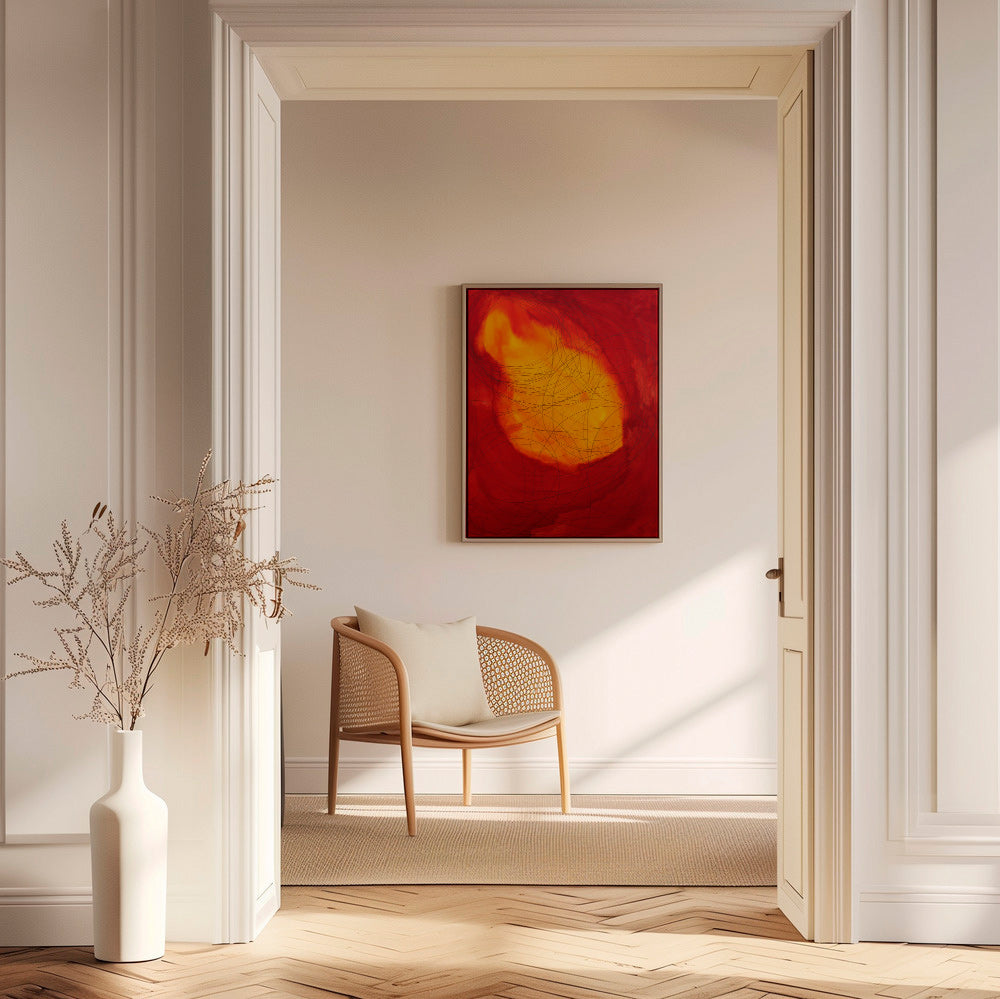 Tableau abstrait rouge et jaune – Canvas1