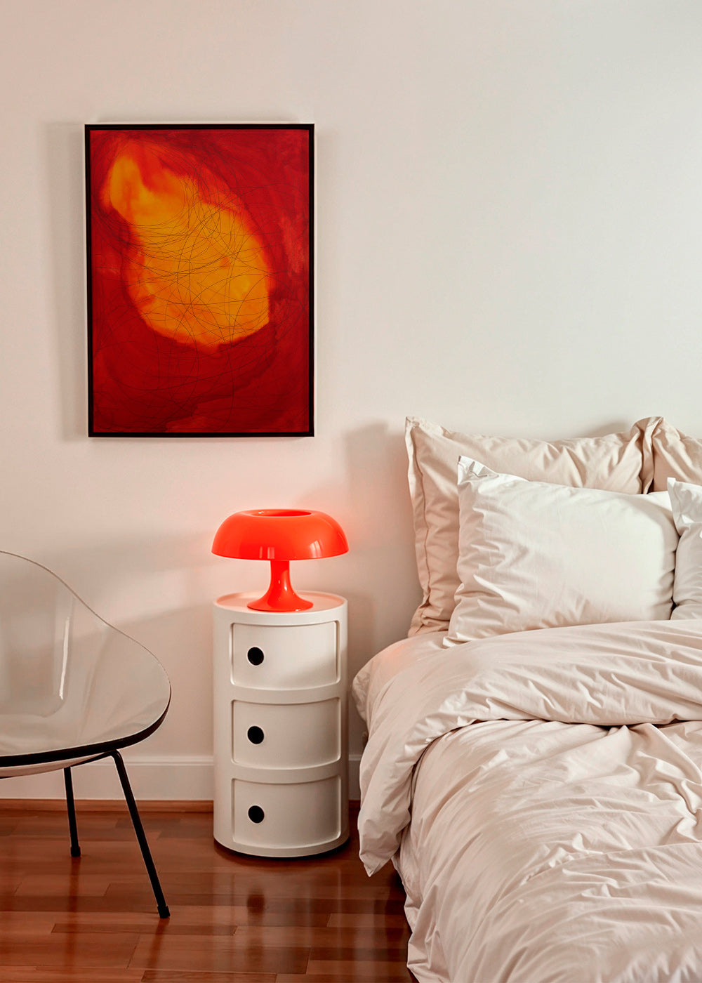 Tableau abstrait rouge et jaune – Product1