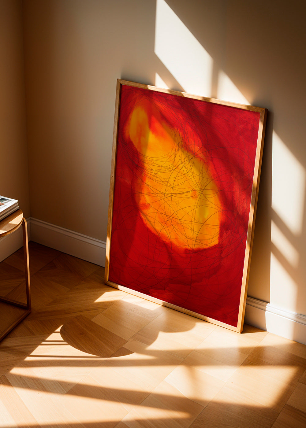 Tableau abstrait rouge et jaune – Product2