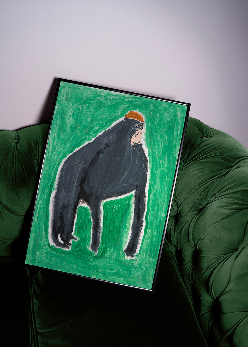 Cuadro gorila pintado en verde – Product2