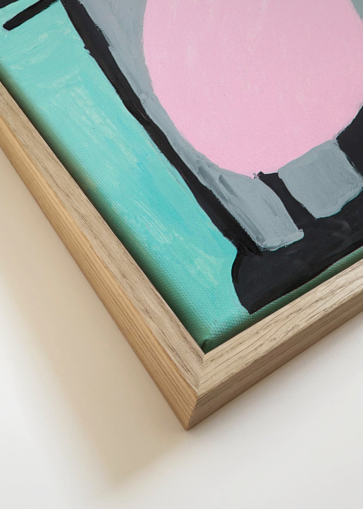 Affiche enfant pingouin rose malicieux – Canvas detail