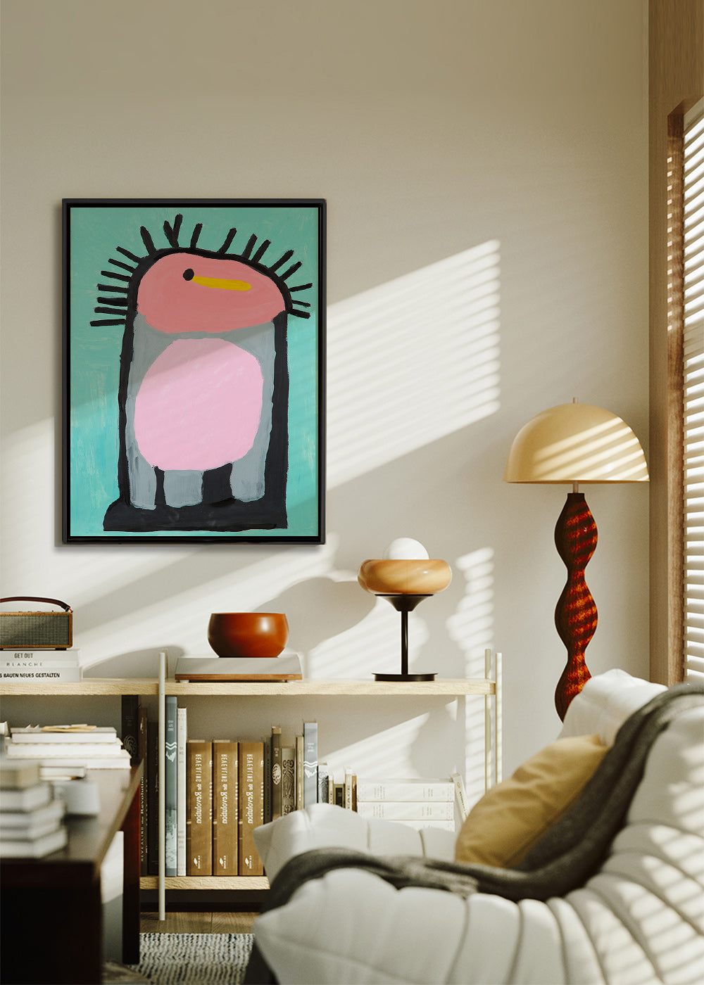 Affiche enfant pingouin rose malicieux – Canvas1
