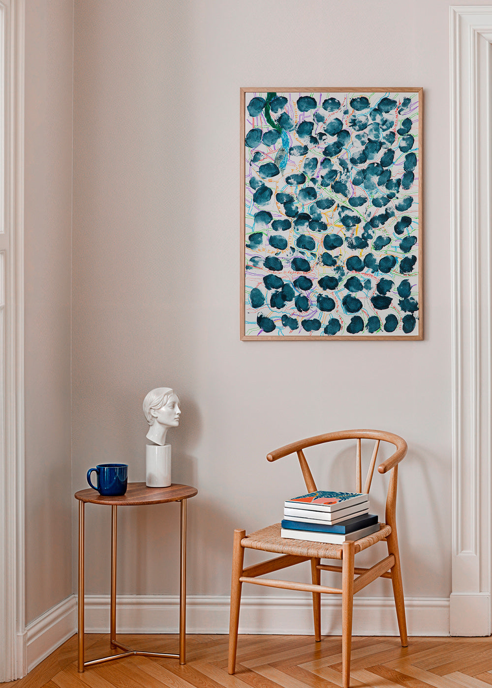 Tableau abstrait à taches bleu marine – Product2