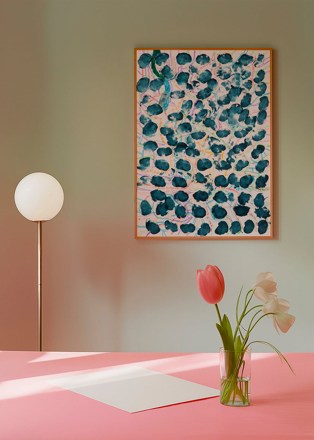 Tableau abstrait à taches bleu marine – Product3