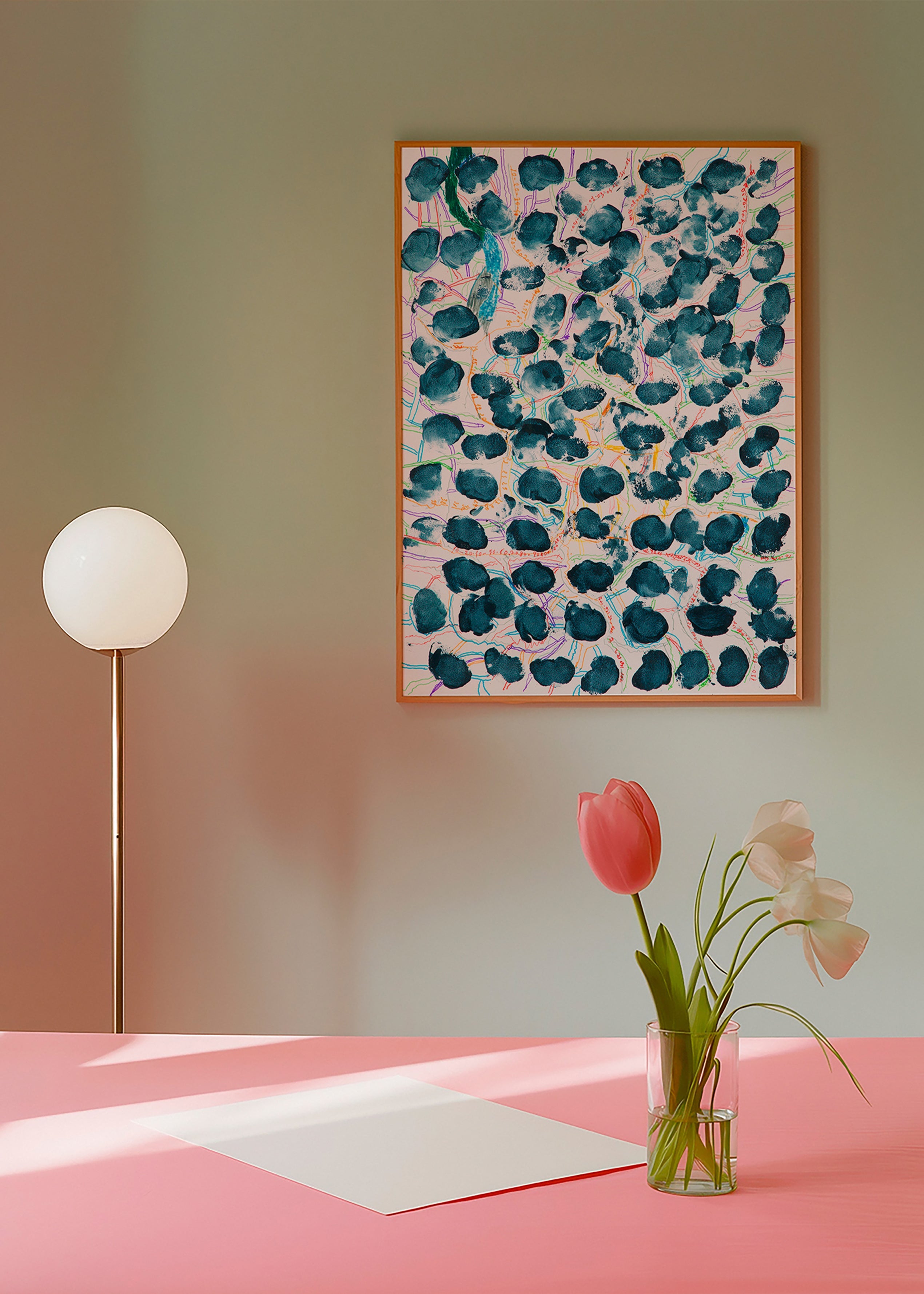 Tableau abstrait à taches bleu marine – Product3