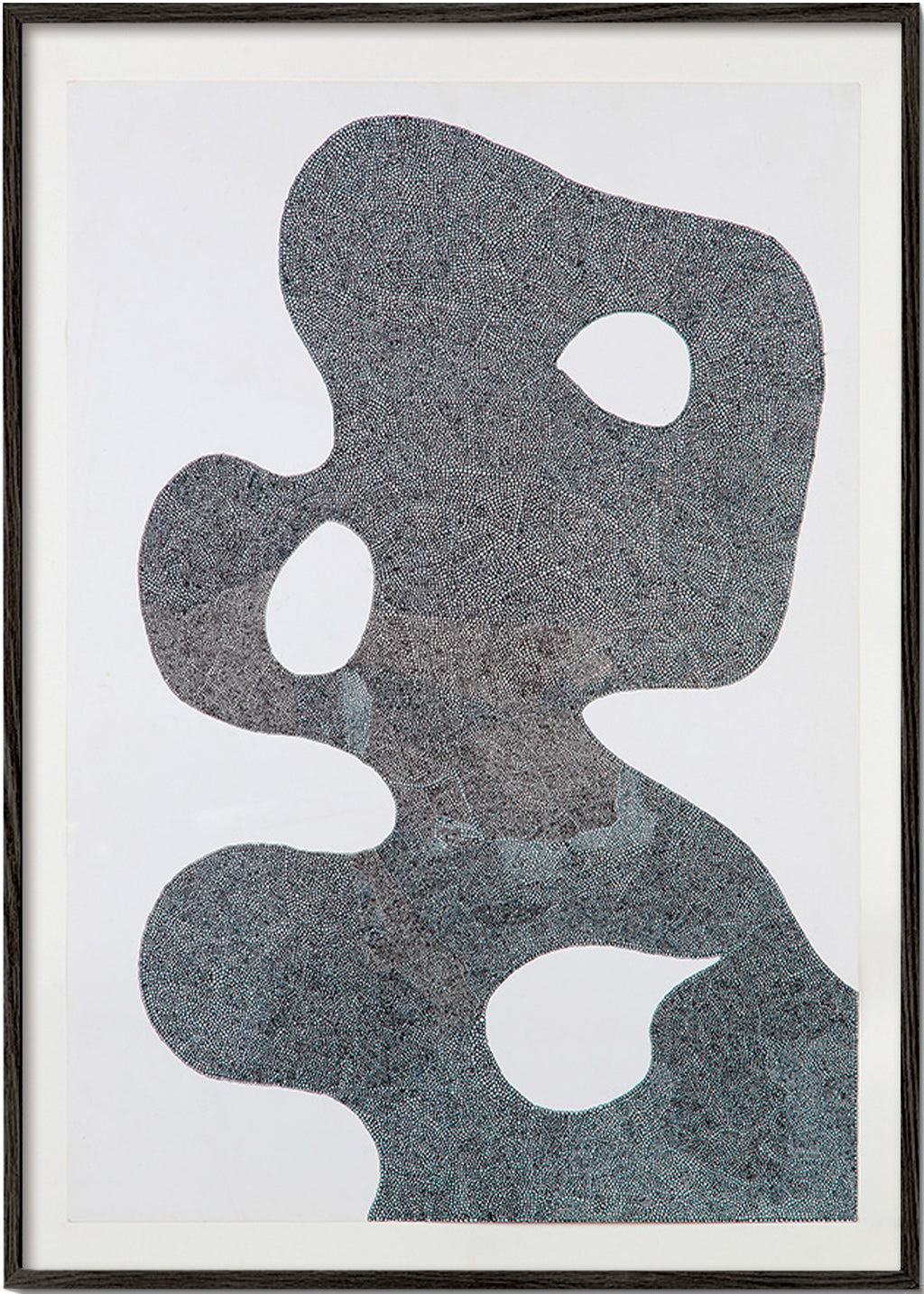 Œuvre abstraite pointillée à grande silhouette – Black Frame