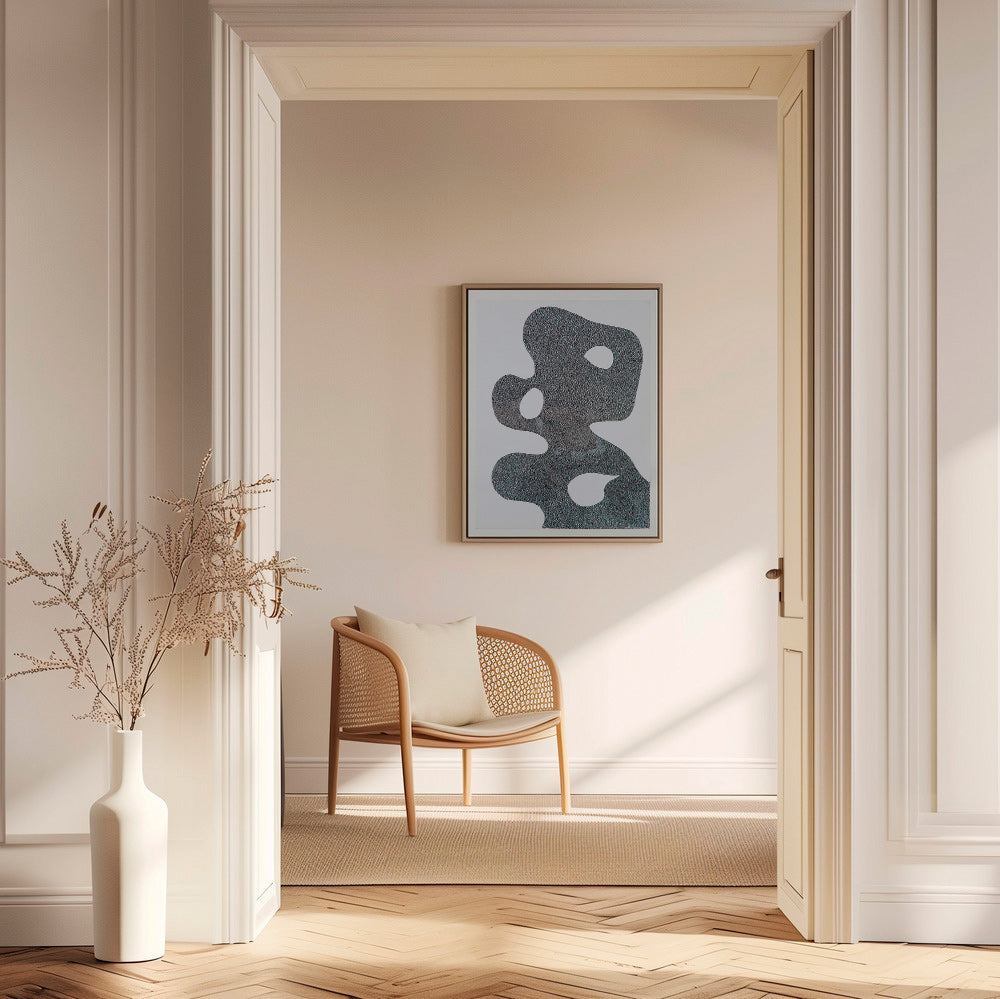 Œuvre abstraite pointillée à grande silhouette – Canvas1