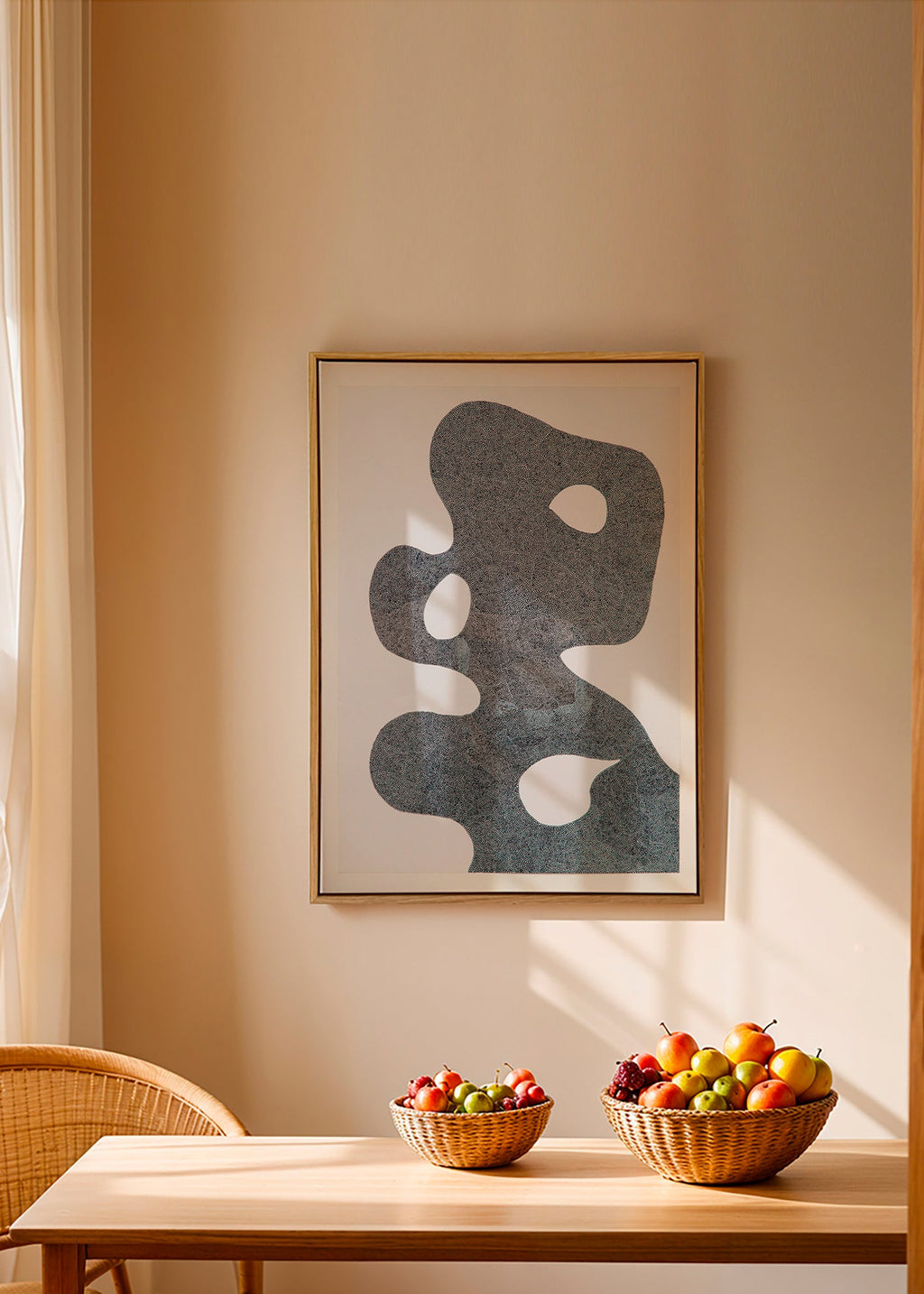 Œuvre abstraite pointillée à grande silhouette – Canvas2