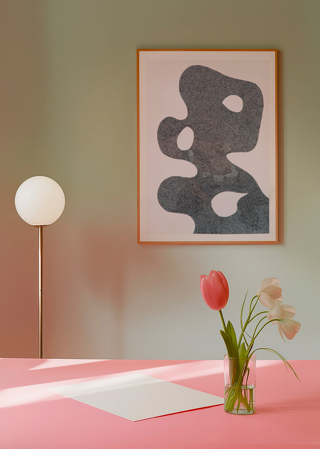 Œuvre abstraite pointillée à grande silhouette – Product3