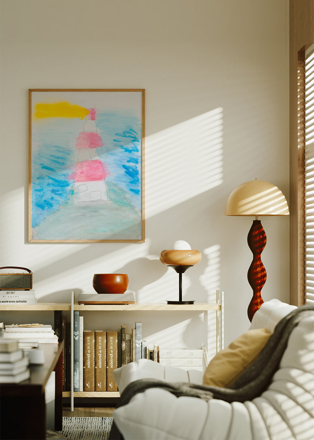 Art de paysage avec phare en aquarelle – Product2