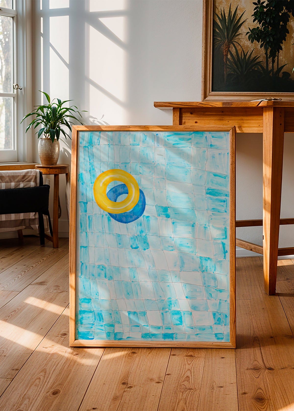 Œuvre minimaliste flottant jaune – Product1