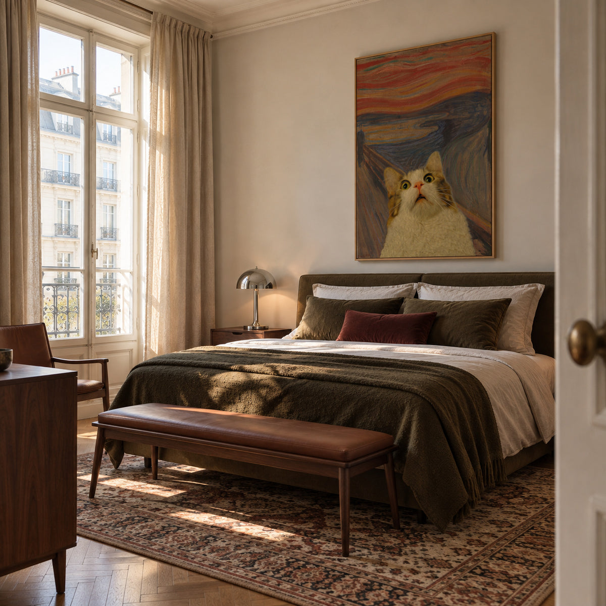 The Meow 02 - Framed canvas in an interior