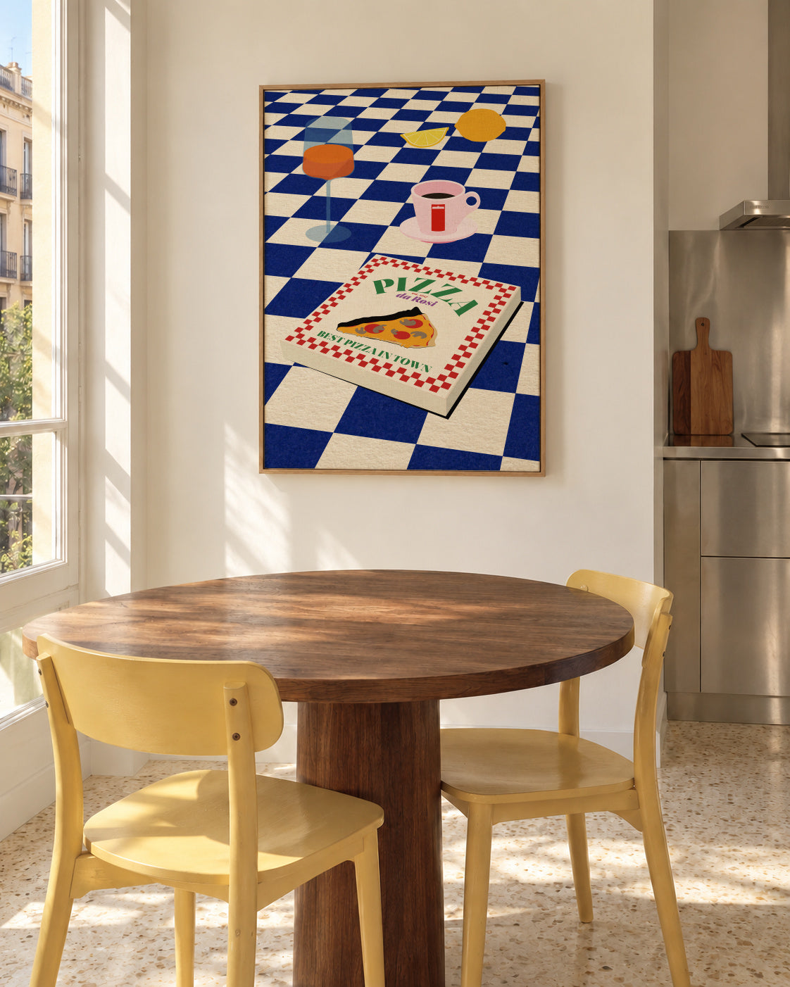 The Italian Menu - Framed canvas in an interior